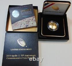 2019 Apollo 11 $5 Gold Coin 1/4 Ozt Gold 50th Anniversary Commemorative Coin
