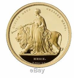 2019. Royal Mint Una and The Lion £200 Gold Proof 2oz coin. COA in top 20% Rare