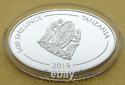 2019 Tanzania Chinese Lunar Year of the Pig Butterfly Silver Colored Gilded Coin