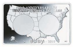 2019 US State Quarter 20th Anniversary 2 oz Silver and Gold Coin Set DE and HI