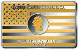 2019 US State Quarter 20th Anniversary 2 oz Silver and Gold Coin Set DE and HI