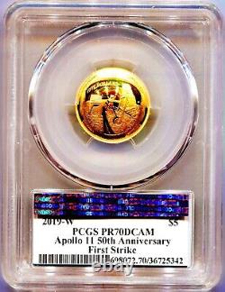 2019-W $5 gold Apollo 11 50th anniv. PCGS PR70DCAM First Strike