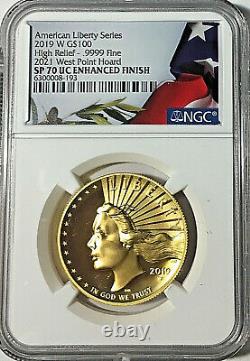 2019 W American Liberty $100 Hr Gold (2021) West Point Hoard Ngc Sp70 Ef Ucam