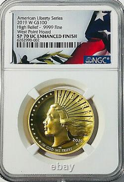 2019 W American Liberty $100 Hr Gold 2021 West Point Hoard Ngc Sp70 Ucam