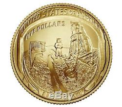 2019 W Apollo 11 50th Anniv. $5 Gold Uncirculated Coin with Box & COA (#30011)