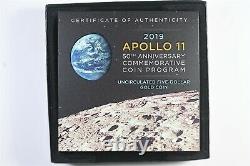 2019 W Apollo 11 50th Anniversary Curved Coin uncirculated gold $5 coin
