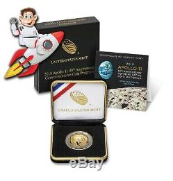 2019-W Apollo 11 Anniversary $5 Proof Gold Coin (with Box & COA) (#30012)