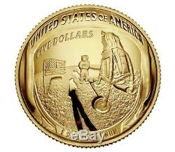 2019-W Apollo 11 Anniversary $5 Proof Gold Coin (with Box & COA) (#30012)