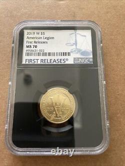 2019-W MS 70 $5 Gold American Legion 100th Anniversary Commemorative NGC