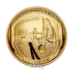 2019 W US Gold $5 Apollo 11 Commemorative Proof Coin in Capsule
