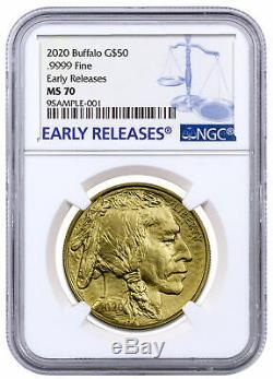 2020 1 oz Gold American Buffalo $50 Coin NGC MS70 ER SKU59627