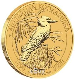 2020 30th Anniversary Australia 1/10 oz Gold Kookaburra Capsuled PRESALE BU Coin