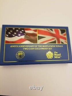 2020 400th Anniversary Mayflower Voyage Gold Proof Two-coin Set Ogp Box & Coa