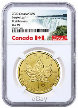 2020 Canada 1 oz Gold Maple Leaf $50 Coin NGC MS69 FR Exclusive PRESALE SKU60069