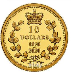 2020'Dominion of Canada' Proof $10 Gold Coin 1/4oz. 9999 Fine(RCM 178654)20095
