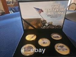 2020 Iwo Jima Memorial 75th Anniversary 24K Gold Plated Coin Set. Free Shipping