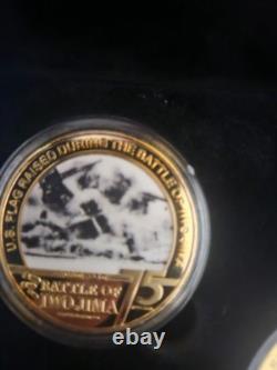 2020 Iwo Jima Memorial 75th Anniversary 24K Gold Plated Coin Set. Free Shipping