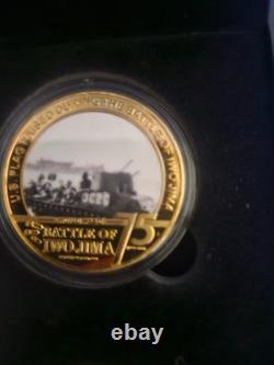 2020 Iwo Jima Memorial 75th Anniversary 24K Gold Plated Coin Set. Free Shipping