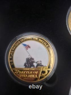 2020 Iwo Jima Memorial 75th Anniversary 24K Gold Plated Coin Set. Free Shipping