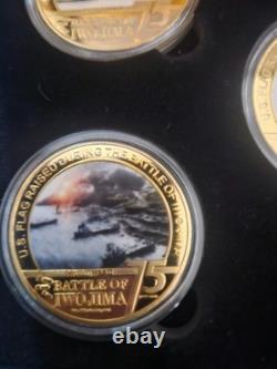 2020 Iwo Jima Memorial 75th Anniversary 24K Gold Plated Coin Set. Free Shipping
