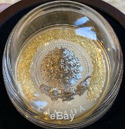 2020 Moving Christmas Train $50 5 OZ Pure Silver Proof Gold-Plated Coin Canada