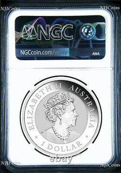 2020 P Australia GILDED Silver Kangaroo NGC MS 70 1oz Coin withOGP gilt ER-A LABEL