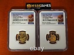 2020 W $10 & £25 Proof Gold Mayflower Voyage Ngc Pf70 Ultra Cameo 2 Coin Set