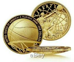 2020 W 1/4 oz Basketball Hall of Fame Gold (PROOF US MINT, WEST POINT) Coin