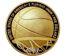 2020 W 1/4 oz Basketball Hall of Fame Gold (PROOF US MINT, WEST POINT) Coin