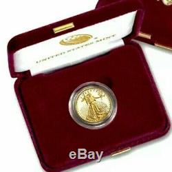 2020 W 1/4 oz Gold Eagle PF Coin. US Mint West Point Cerificate Box. No-reserve