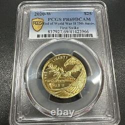 2020 W $25 gold PCGS Proof PR69 DCAM END OF WORLD WAR II 75TH Anniversary