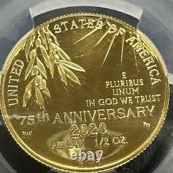 2020 W $25 gold PCGS Proof PR69 DCAM END OF WORLD WAR II 75TH Anniversary