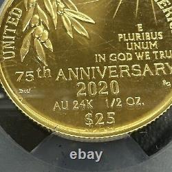 2020 W $25 gold PCGS Proof PR69 DCAM END OF WORLD WAR II 75TH Anniversary