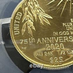 2020 W $25 gold PCGS Proof PR69 DCAM END OF WORLD WAR II 75TH Anniversary