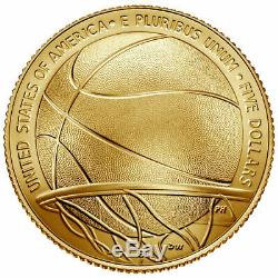 2020 W $5 Basketball Hall of Fame Gold Coin GEM BU OGP PRESALE