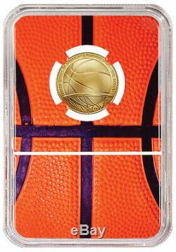 2020 W $5 Basketball Hall of Fame Gold Coin NGC MS70 FDI Basketball Core PRESALE
