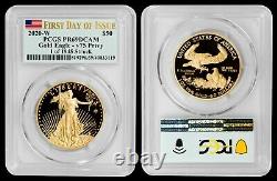 2020-W Gold Eagle WWII V75 Privy PCGS PR69DCAM FIRST DAY OF ISSUE RARE