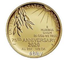 2020-w $25 End Of Wwii Gold Coin? 1/2 Oz? 75th Anniversary Ww2 24k 20xg? Trusted