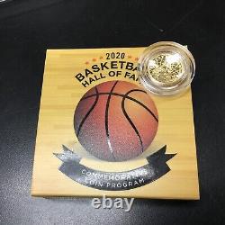 2020-w $5 Commem. Basketball Hall Of Fame Proof Gold Coin Us Mint Ogp With Coa