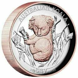 2021P Australia $8 5 Oz Silver HR Pink Gold Gilded Koala NGC PF70 Pop 20