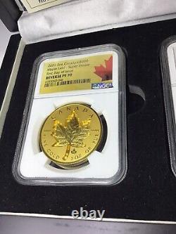 2021 2oz Canada $200 Gold Maple Leaf & 1oz Silver $20 Super Incuse NGC PF70 FDI