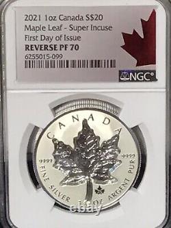 2021 2oz Canada $200 Gold Maple Leaf & 1oz Silver $20 Super Incuse NGC PF70 FDI