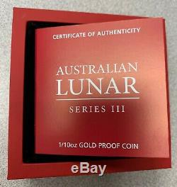 2021 Australia $15 Lunar Year of the Ox 1/10 oz Gold Proof Coin 2,500 Made