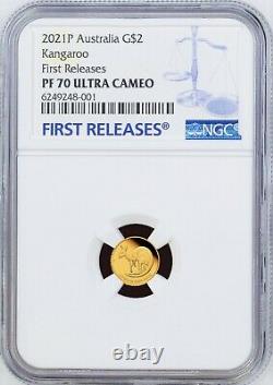2021 Australia Mini Roo Kangaroo PROOF 9999 GOLD 0.5g $2 NGC PF70 Coin FR