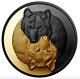 2021 Black And Gold Grey Wolf Rhodium Pure 1oz. 9999 Silver Coin Canada