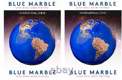 2021 Blue Marble Planet Earth $5 Pure Silver Rose Gold Plated Spherical Coin MDM