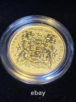 2021 Canada 20$ gold coin Coat of Arms custom finish 1/10 Oz 20mm