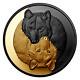 2021 Gold-plated Coin-black And Gold The Grey Wolf 1 Oz. Pure Silver $20-canada
