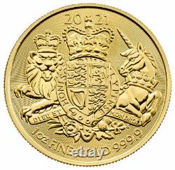 2021 Great Britain Royal Arms 1 oz Gold £100 Coin GEM BU