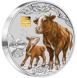 2021 Lunar Year of the OX 1 Kilo Silver $30 Coin NGC MS70 with Gold Privy Mark